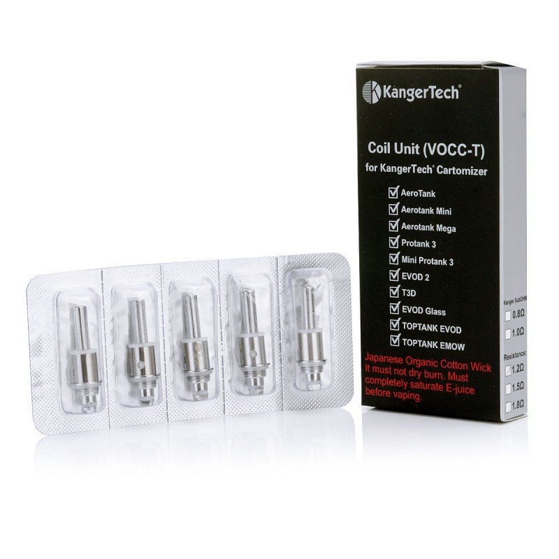[B1G-30-2] Résistances VOCC-T (x5) - Kangertech (1.2 Ω)